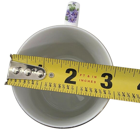 Andrea by Sadek Royal Violets Gold Rim 10 Oz Porcelain Mugs Cups – Set of 2 - Picture 6 of 16